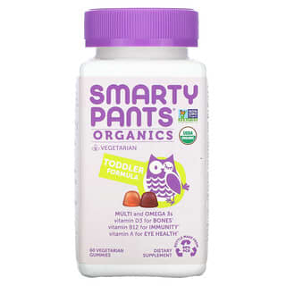 SmartyPants, Fórmula orgánica para niños pequeños, Cereza y bayas mixtas, 60 gomitas vegetales