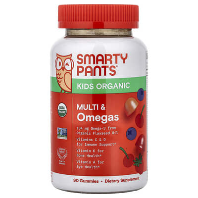 SmartyPants, Kids, Multinutrients & Omegas, Assorted Berry & Cherry Flavors, 90 Gummies