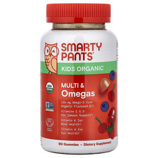 SmartyPants, мульти й омега кислоти для дітей, суміш ягід і вишні, 90 жувальних таблеток