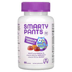 SmartyPants, Toddler Formula, Multi and Omega 3s, Grape, Orange, and Blueberry, 90 Gummies
