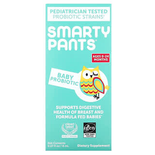 SmartyPants, Probiotyk dla dzieci, wiek 0-24 miesiące, bezsmakowy, 8 ml