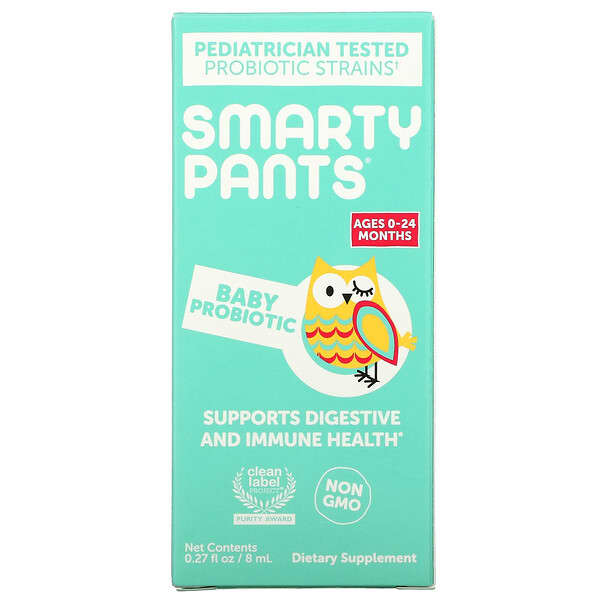 SmartyPants, Probiótico para Bebês, De 0 a 24 Meses, Sem Sabor, 8 ml (0,27 fl oz)
