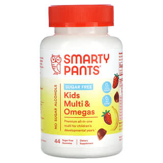 SmartyPants, 兒童無糖多維生素和 Omega，草莓香蕉味，44 粒軟糖