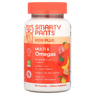 SmartyPants, Kids Plus, Gommes multivitamines & oméga, Toy Story 5, Citron, orange et banane-fraise, 60 gommes