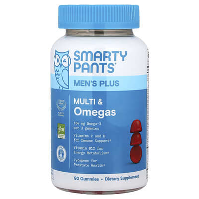 SmartyPants, Men's Plus Multivitamins & Omegas, Raspberry Lemonade Flavor, 90 Gummies