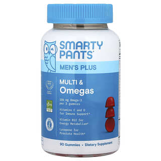 SmartyPants, Multivitamines et omégas, Men's Plus, Limonade à la framboise, 90 gommes