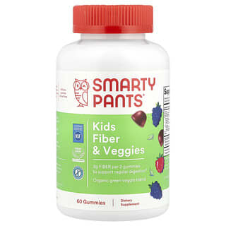 SmartyPants, Kids Fiber & Veggies Gummies, Mixed Berry, 60 Gummies