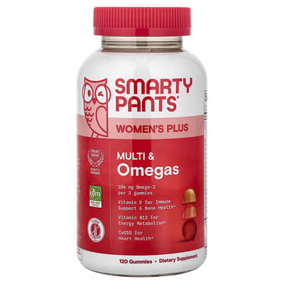 SmartyPants, Women's Multi and Omega Gummies, Strawberry, Orange & Lemon Cream Flavors, 120 Gummies