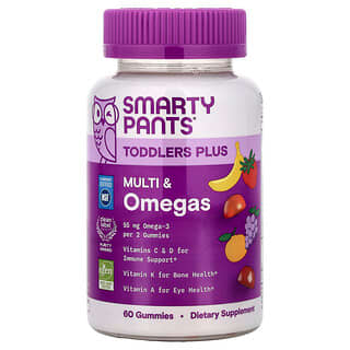 SmartyPants, Toddler Plus, Multi & Omega, Anggur, Jeruk, & Stroberi Pisang, 60 Permen Jeli