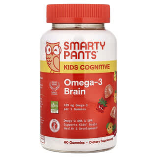 SmartyPants, Kids Cognitive, омега-3 Brain, цитрусовый пунш, 60 жевательных таблеток