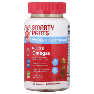 SmartyPants, Women's Zero Sugar, Multi & Omegas Gummies, Orange , 90 Gummies