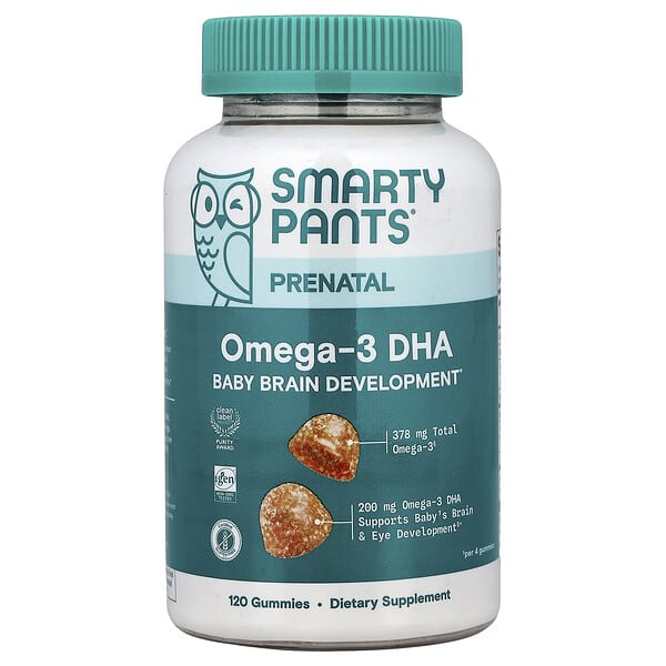 SmartyPants, Prenatal, Omega-3 DHA, Orange Lemon, 120 Gummies — product photo 1