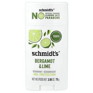 Schmidt's, Натуральный дезодорант, бергамот и лайм, 75 г (2,65 унции)