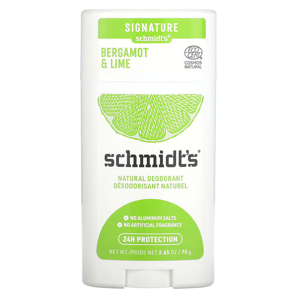 Schmidt's, Natural Deodorant, Bergamot &amp; Lime, 2.65 oz (75 g)