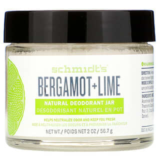 Schmidt's, Natural Deodorant Jar, Bergamot + Lime, 2 oz (56.7 g)