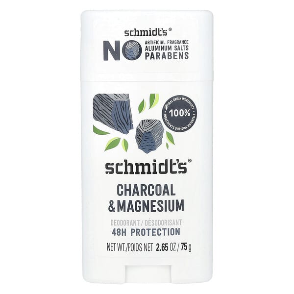 Schmidt's, 데오드란트, 숯 및 마그네슘, 75g(2.65oz)