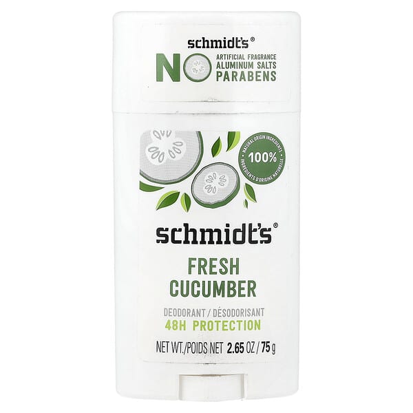Schmidt's, 데오드란트, 생 오이, 75g(2.65oz)