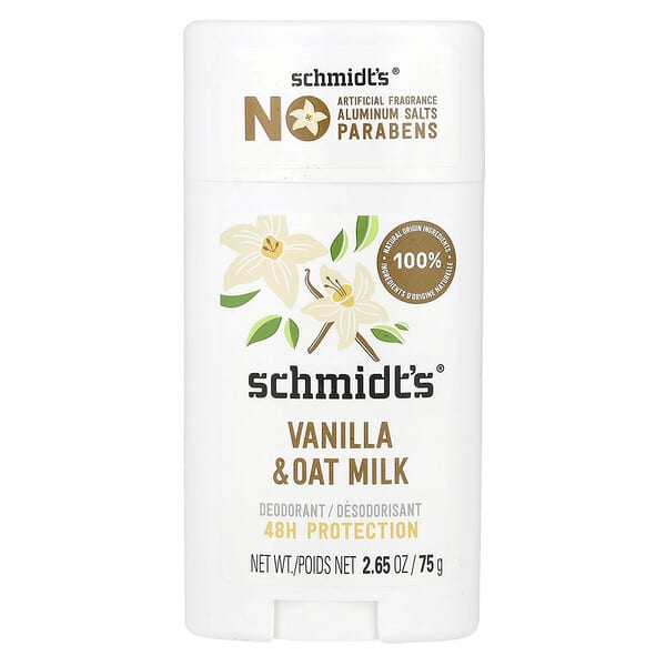 Schmidt's, 데오드란트, 바닐라 & 귀리 우유, 75g(2.65oz)