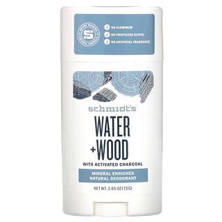 Schmidt's, Natural Deodorant, Water + Wood with Charcoal, 2.65 oz (75 g)