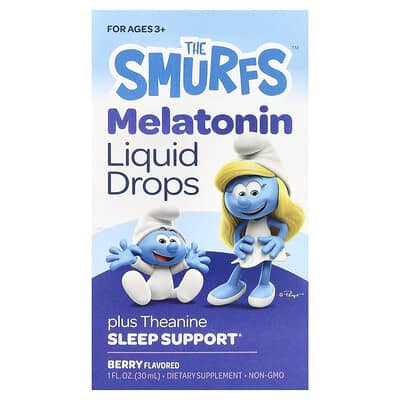 The Smurfs, Melatonin Liquid Drops, Ages 3+, Berry Flavor, 1 fl oz (30 ml)