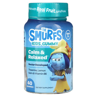 The Smurfs, Kids' Soothing Gummies, Ages 3+, Pixieberry Flavor, 40 Gummies