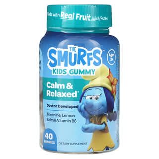 The Smurfs, סוכריית גומי לילדים, Calm & Relaxed, פירות יער דרדסים, לגילאי 3 ומעלה, 40 סוכריות גומי