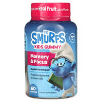 The Smurfs, Kids Memory & Focus Gummy, Smurf Berry, Ages 4+, 60 Gummies