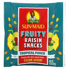 Sun-Maid, Fruity Raisin Snacks, Tropical Punch, 7 Pouches, 0.7 oz (20 g) Each