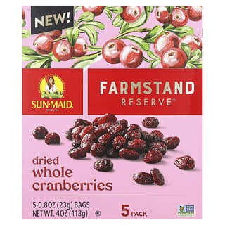 Sun-Maid, Farmstand Reserve™, Cranberi Utuh Kering, 5 Bungkus, Masing-Masing 23 g (0,8 ons)