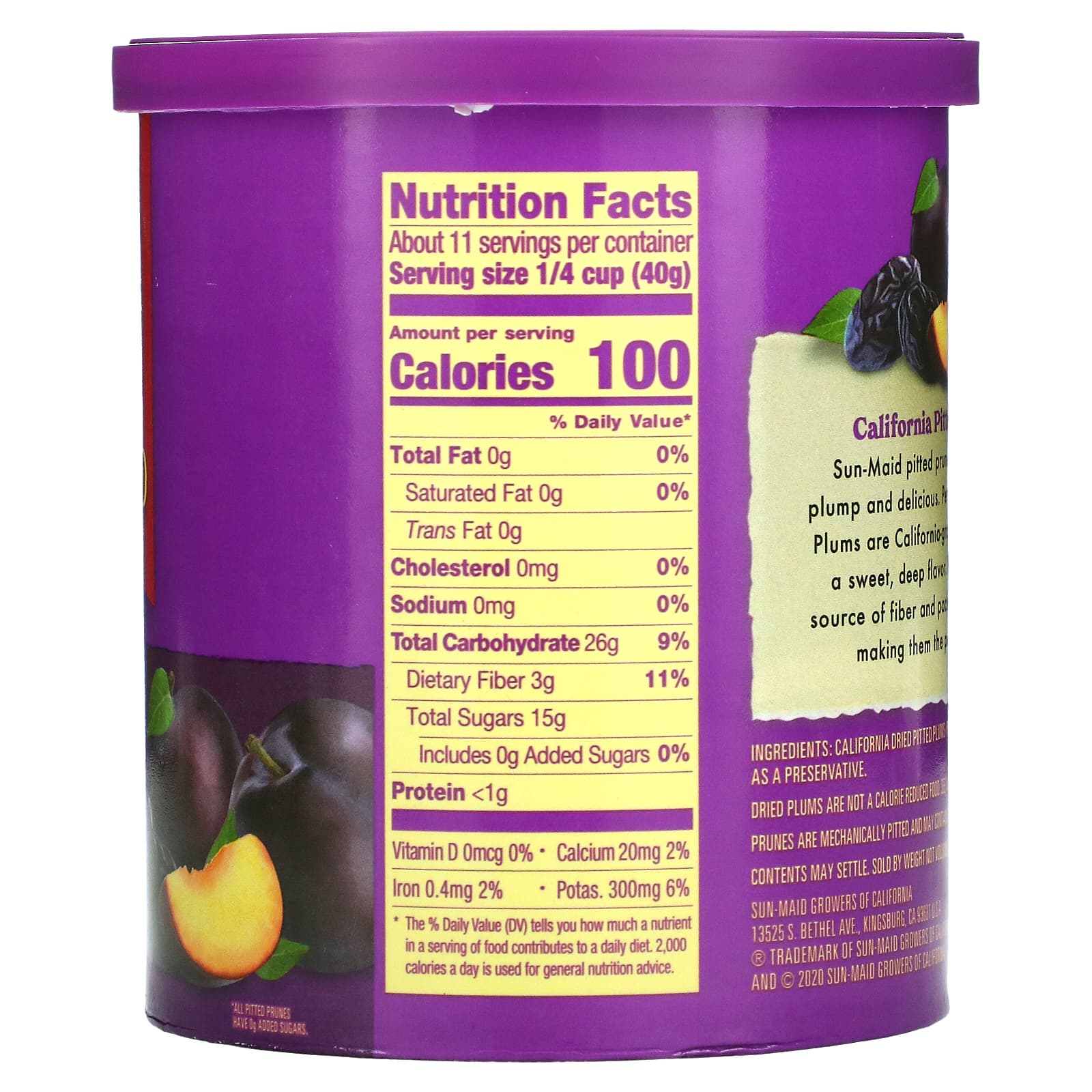 SunMaid, California Whole Pitted Prunes, Dried Plums, 16 oz (454 g)