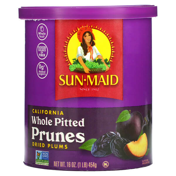 SunMaid, California Whole Pitted Prunes, Dried Plums, 16 oz (454 g)