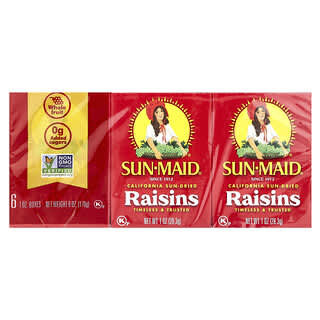 Sun-Maid, California Sun-Dried Raisins, 6 Boxes, 1 oz (28.3 g) Each