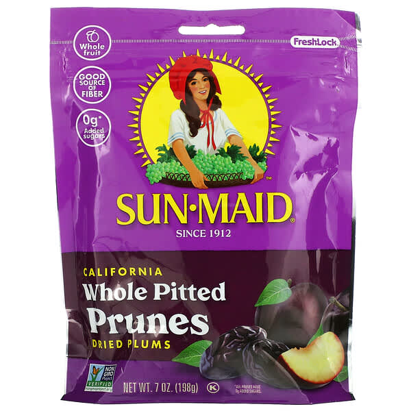 Sun-Maid, Ameixas inteiras sem caroço da Califórnia, Ameixas secas, 198 g (7 oz)
