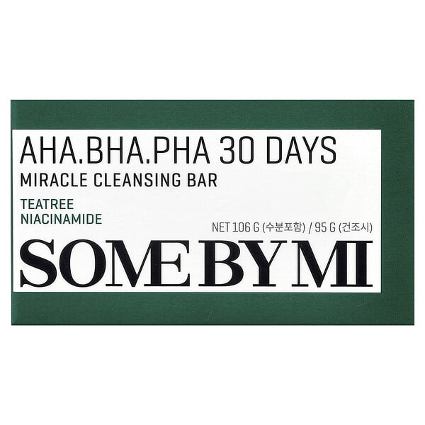 SOME BY MI, AHA BHA PHA สบู่ก้อนทำความสะอาดผิวกาย 30 วันมิราเคิล ขนาด 95 ก. (106 ก.)