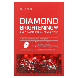 Some By Mi, Glow Luminous Ampoule Beauty Mask, Diamond Brightening, 10 Sheets, 25 g Each