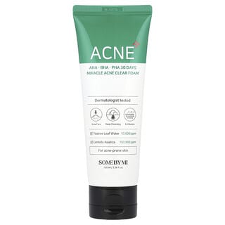 SOME BY MI, AHA, BHA, PHA 30 Days Miracle Acne Clear Foam, Reinigungsschaum gegen Akne, 100 ml (3.38 fl. oz.)