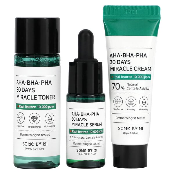 Some By Mi, AHA、BHA、PHA、30日間ミラクルトラベルセット、3点セット