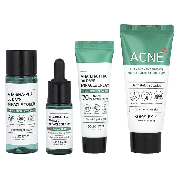 SOME BY MI, AHA. BHA. PHA 30 Days Miracle AC SOS Kit, Edition, 4 Piece Kit