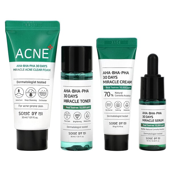 SOME BY MI, AHA. BHA. PHA 30 Days Miracle AC SOS Kit, Edition, 4 Piece Kit