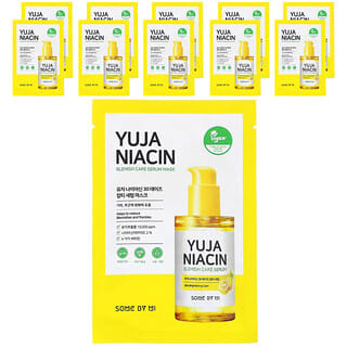 SOME BY MI, Yuja Niacin, Sérum Máscara de Beleza para Tratamento de Manchas, 10 Folhas, 25 g (0,88 oz) Cada