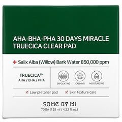SOME BY MI, Almohadilla transparente milagrosa con AHA, BHA y PHA por 30 días, 70 almohadillas, 125 ml (4,22 oz. Líq.)