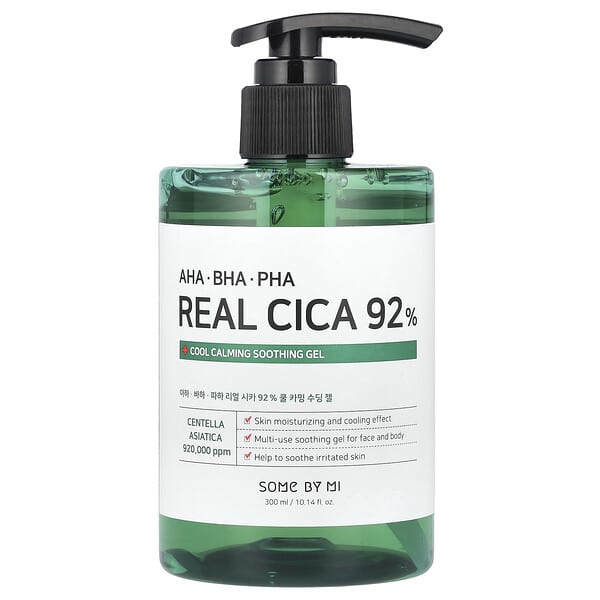 SOME BY MI, AHA/BHA/PHA Real Cica 92% 清爽鎮靜舒緩凝膠，10.14 液量盎司（300 毫升）