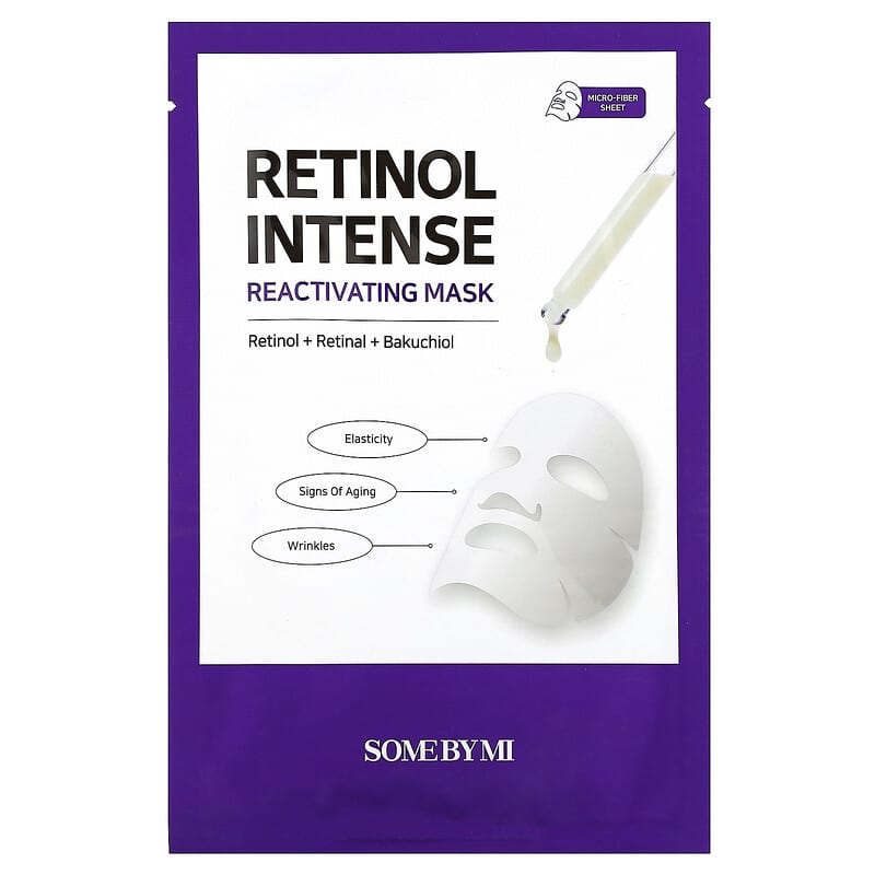 Yoğun Retinol, Canlandırıcı Güzellik Maskesi, 1 Kağıt Yüz Maskesi