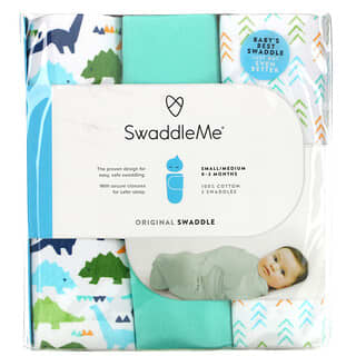 سامر إنفانت‏, SwaddleMe, Original Swaddle, Small/Medium,  0-3 Months, Origami Dinosaur, 3 Pack