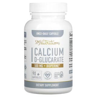 SMNutrition, D-Glucarato de Cálcio + BioPerine, 500 mg, 90 Cápsulas