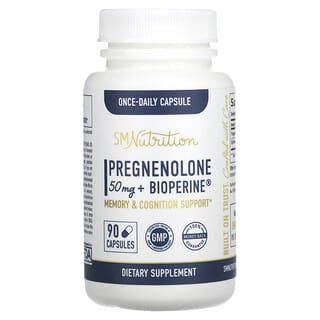 SMNutrition, Pregnenolona + Bioperine, 50 mg, 90 Cápsulas