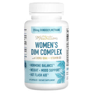SMNutrition, Complejo de diindolilmetano (DIM) para mujeres, 250 mg, 60 cápsulas