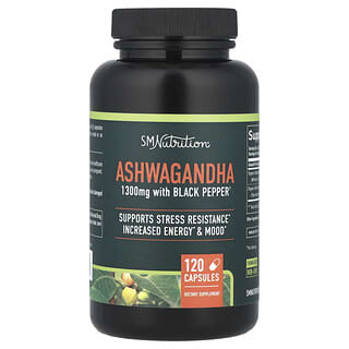 SMNutrition, Ashwagandha With Black Pepper, 120 Capsules