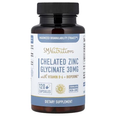SMnutrition, Zinc Glycine Chelate, 120 Capsules