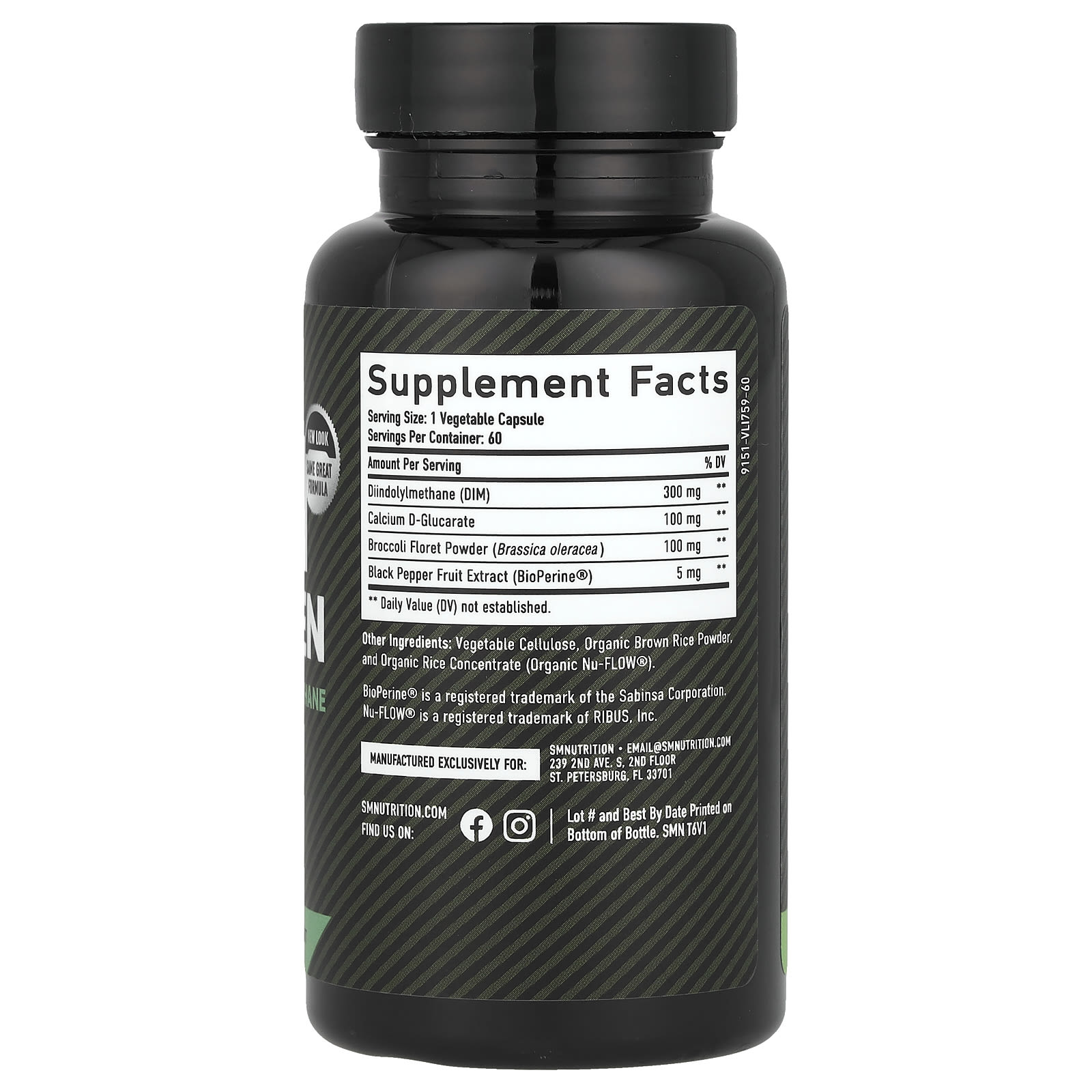 Suplemento DIM 200 mg | Equilibrio de estrógeno para mujeres y hombres | Acné hormonal, soporte